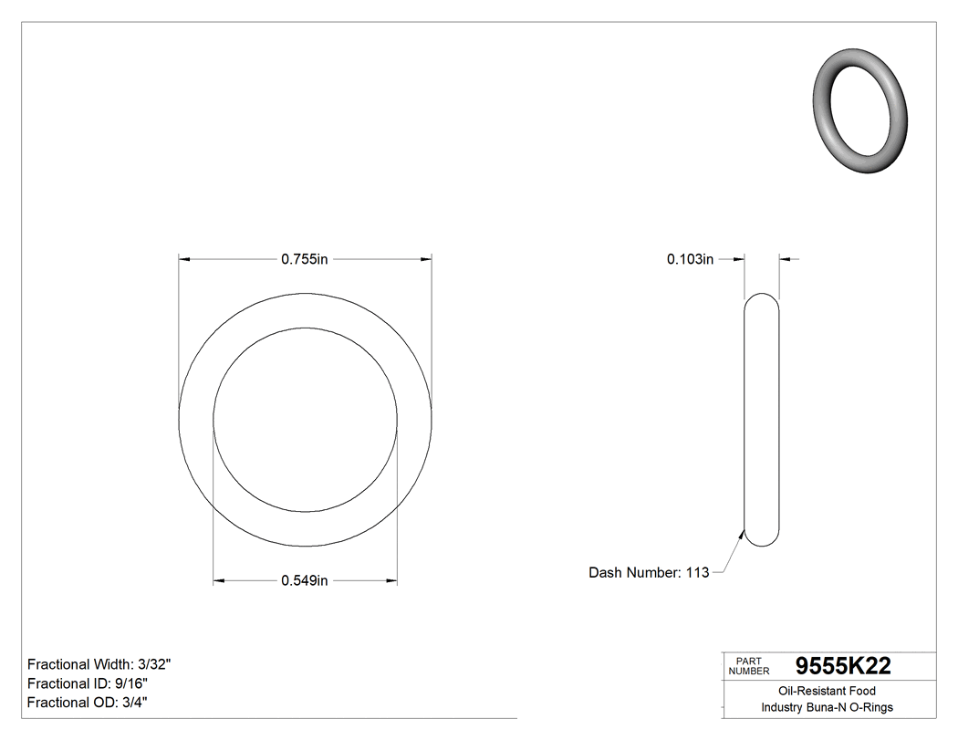 Technical drawing - 9555K22